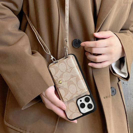 Coach iPhone Case With Wallet And Strap White -SZK240402 - Iphonecasehouse