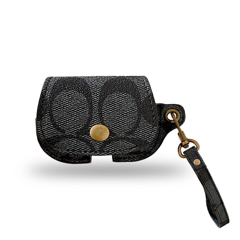 Leather Coach AirPods 3rd Generation Case Black-CC231215 - Iphonecasehouse