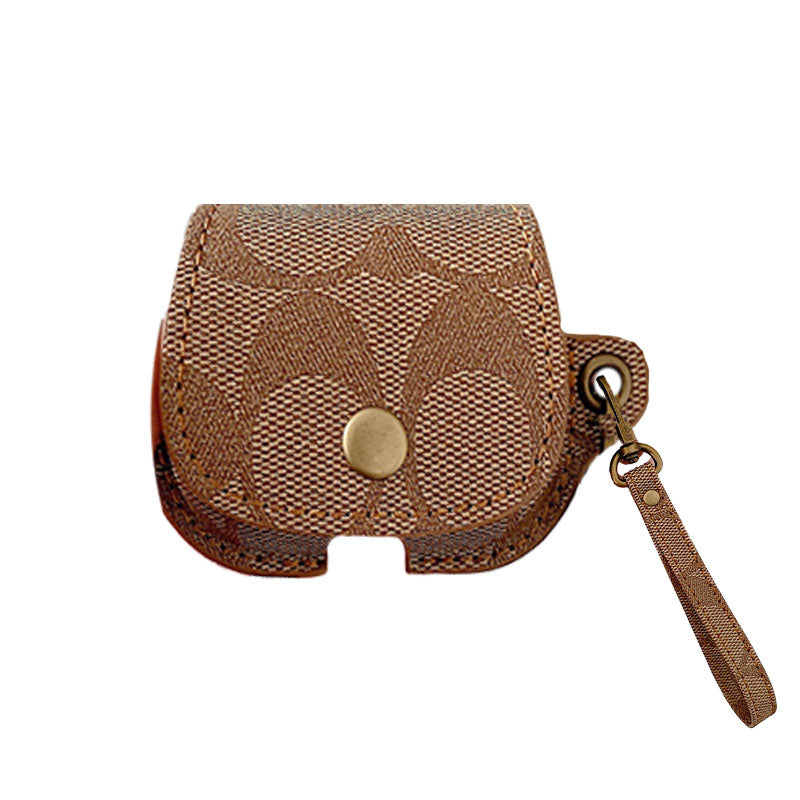Leather Coach AirPods Pro Case Brown-CC231215 - Iphonecasehouse