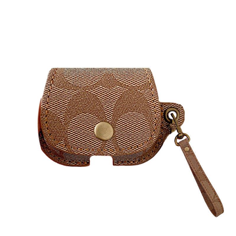 Leather Coach AirPods Pro Case Brown-CC231215 - Iphonecasehouse