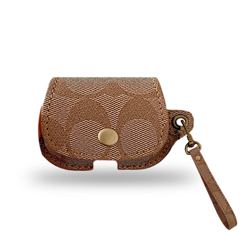 Leather Coach AirPods Pro Case Brown-CC231215 - Iphonecasehouse