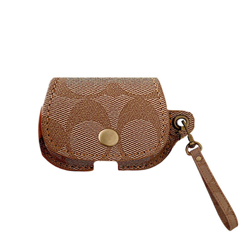 Leather Coach AirPods Pro Case Brown-CC231215 - Iphonecasehouse