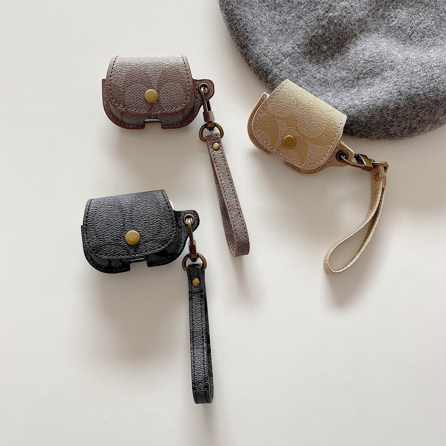 Leather Coach AirPods Pro Case Brown-CC231215 - Iphonecasehouse