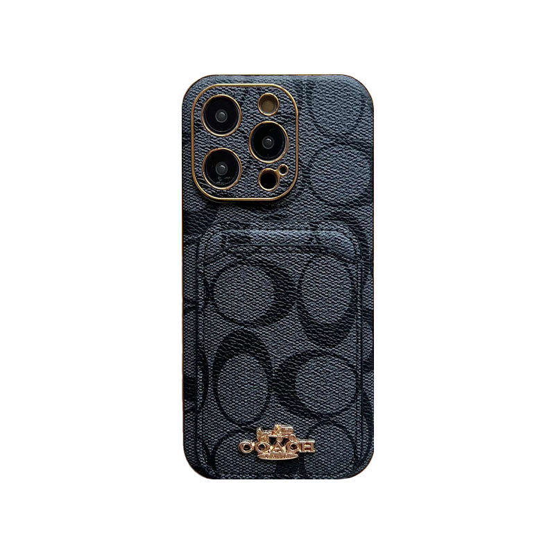 Coach iPhone Case With Card Holder Brown -KB241651 - Iphonecasehouse