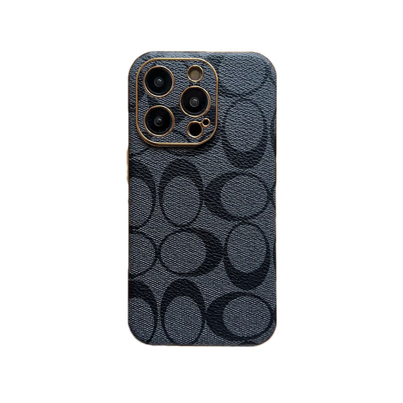 Coach iPhone Case Leather Light Brow -QBK240513 - Iphonecasehouse