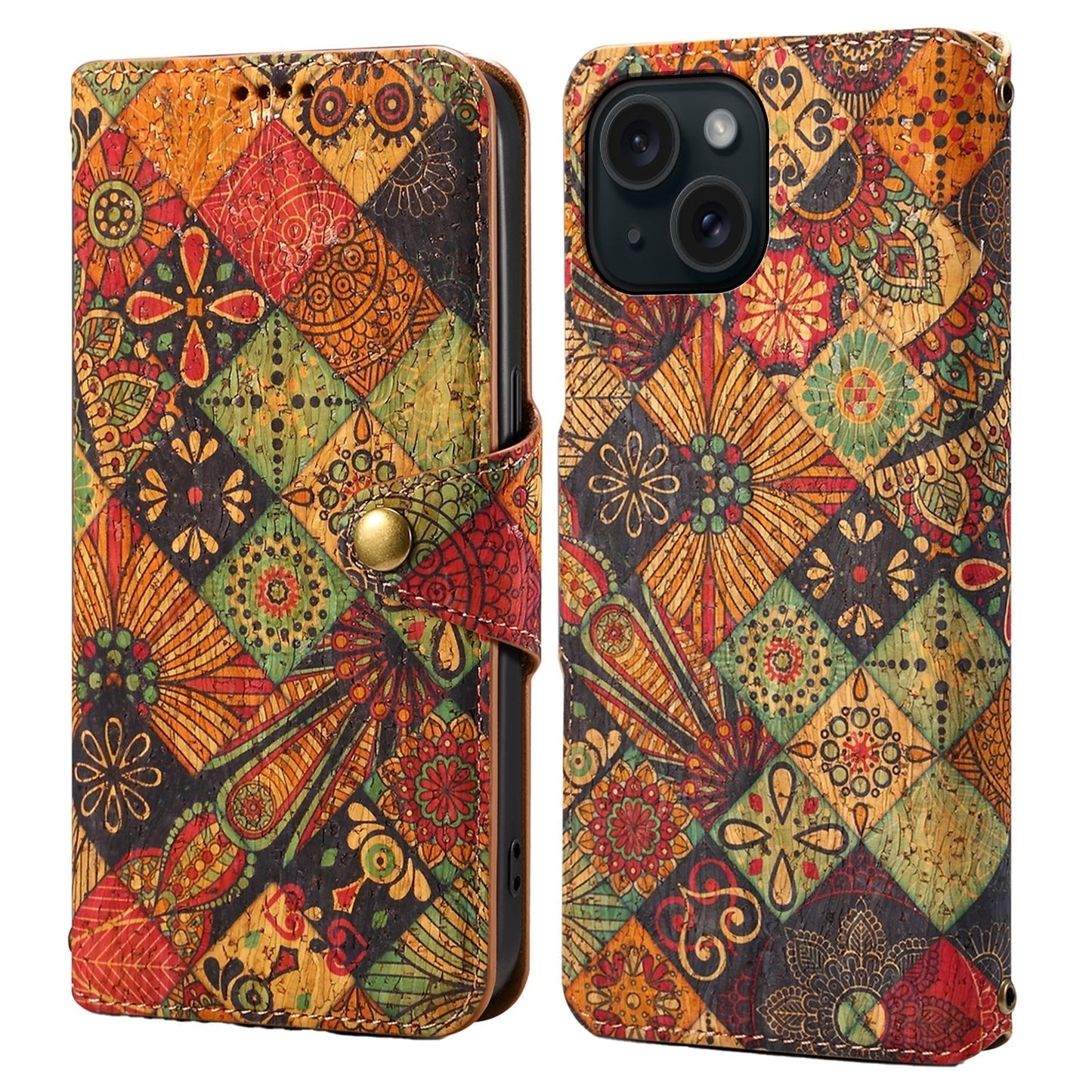 Vintage Floral seasons Leather Wallet Case – Boho Chic Protection for iPhone Case - Iphonecasehouse