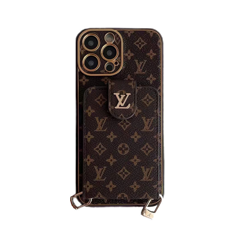 Advanced leather iPhone Case With Card Wallet And Strap - Iphonecasehouse