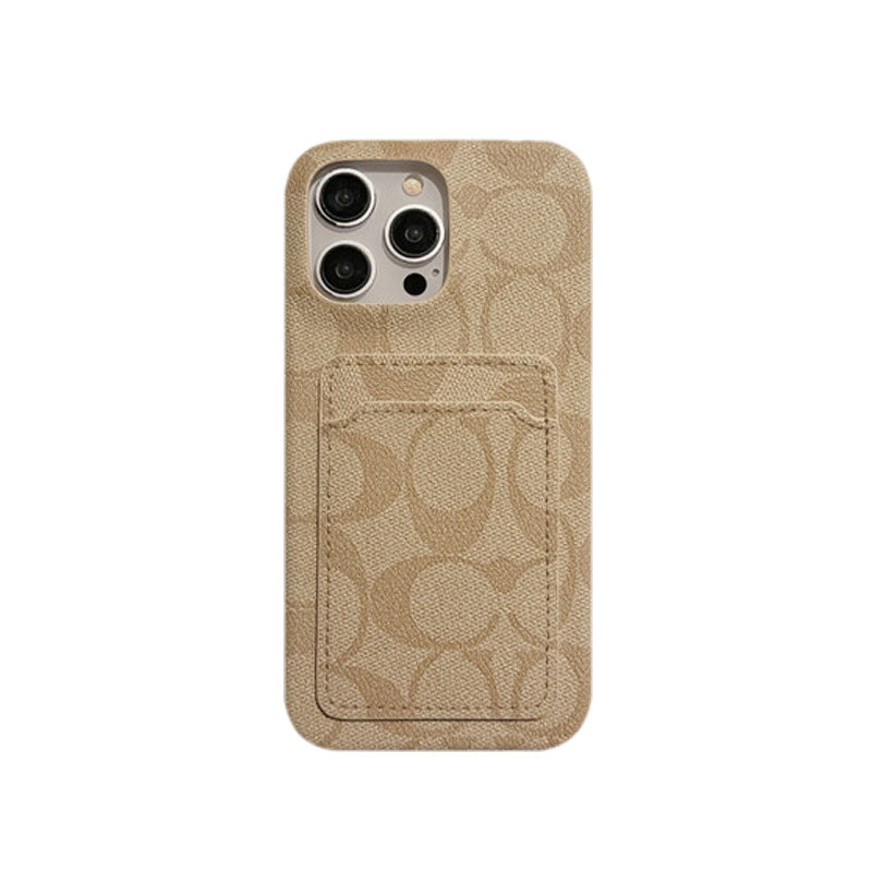 Classic Coach iPhone Case With Card Holder White -JQB240330 - Iphonecasehouse