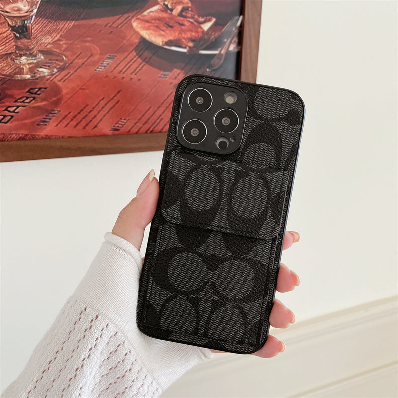 Coach iPhone Case With Wallet Black-HP240513 - Iphonecasehouse