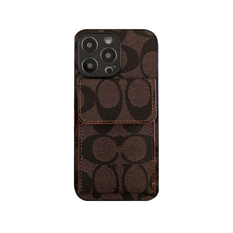 Coach iPhone Case With Wallet Coffee-HP240513 - Iphonecasehouse