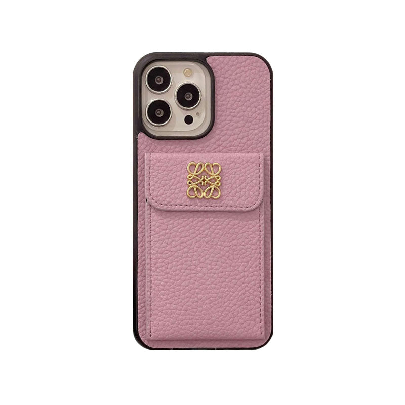 LOEWE iPhone Case With Card Holder Black-QBK240603 - Iphonecasehouse