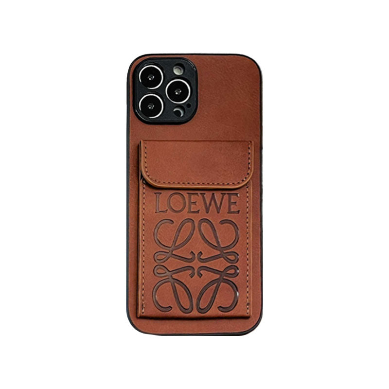 LOEWE iPhone Case With Card Holder Brown-LZP241448 - Iphonecasehouse