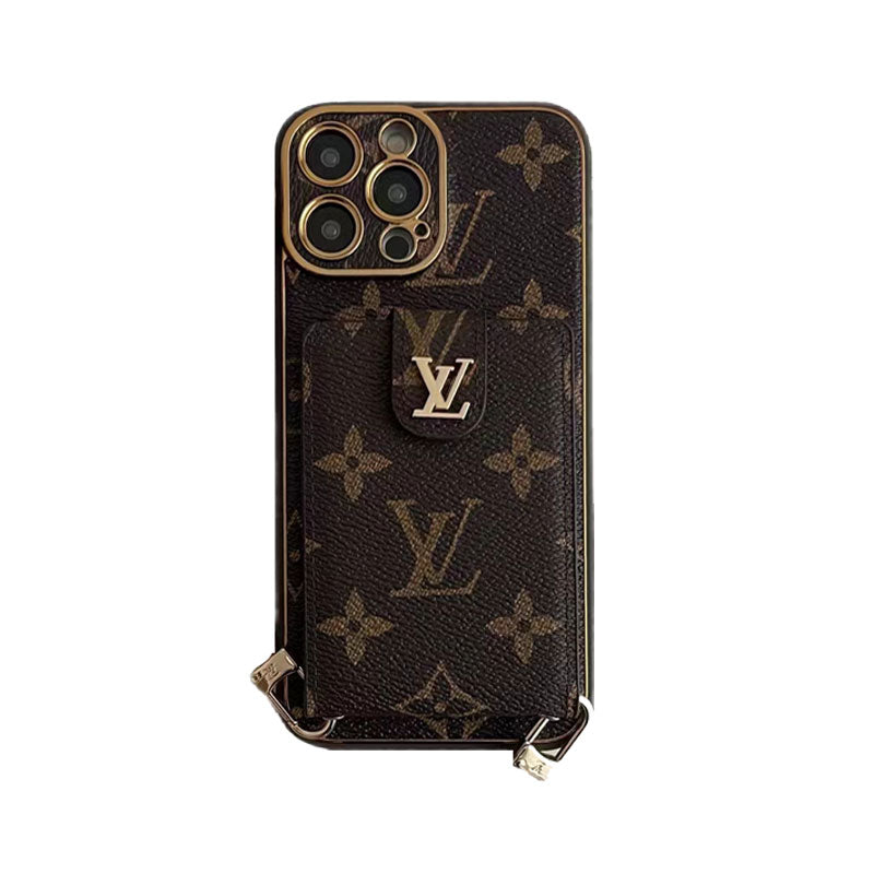 Advanced leather iPhone Case With Card Wallet And Strap - Iphonecasehouse