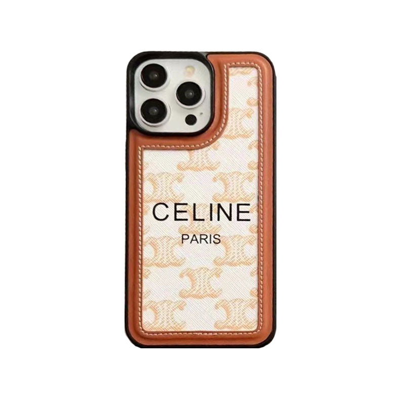 White Celine iPhone Case With Strap-SZ231124 - Iphonecasehouse