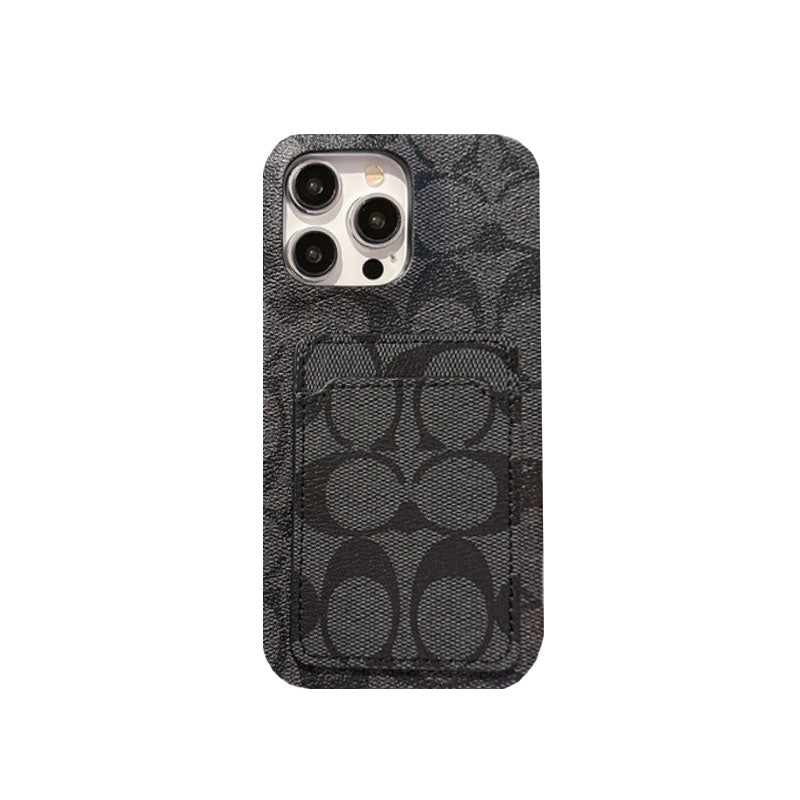 Classic Coach iPhone Case With Card Holder White -JQB240330 - Iphonecasehouse