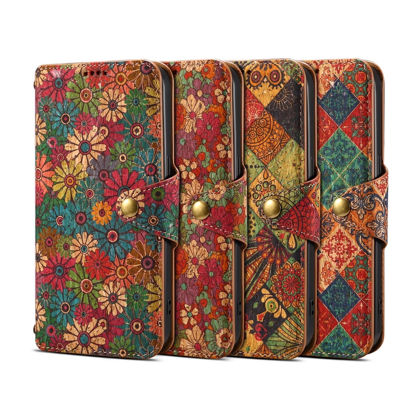 Vintage Floral seasons Leather Wallet Case – Boho Chic Protection for iPhone Case - Iphonecasehouse
