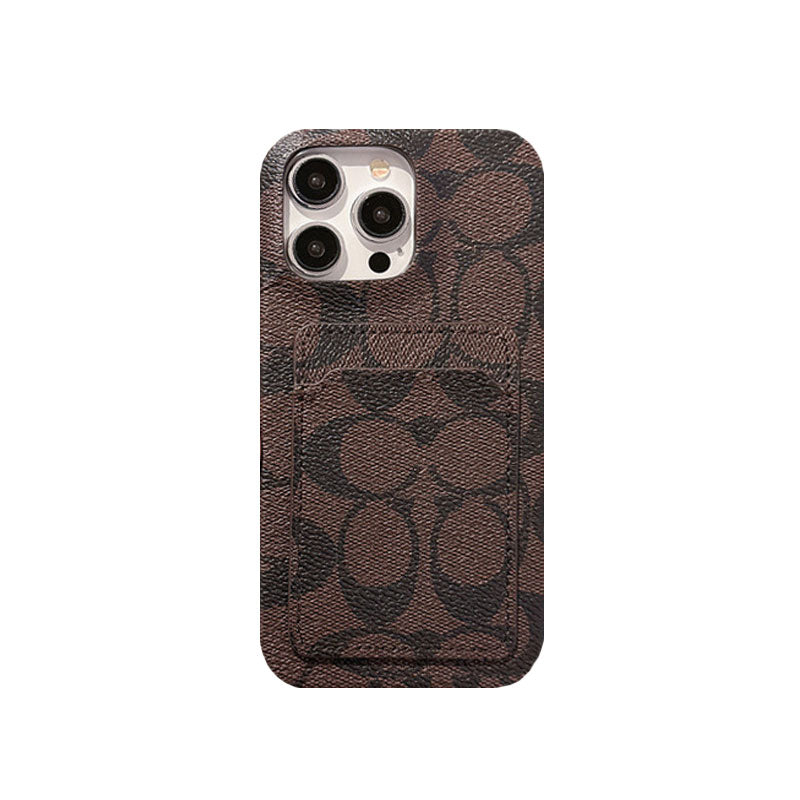 Classic Coach iPhone Case With Card Holder White -JQB240330 - Iphonecasehouse