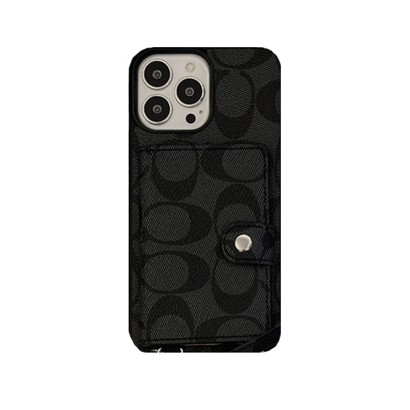 Coach iPhone Case With Wallet And Strap Brown -SZK240402 - Iphonecasehouse