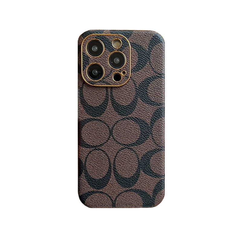 Coach iPhone Case Leather Light Brow -QBK240513 - Iphonecasehouse