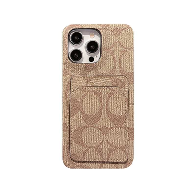 Classic Coach iPhone Case With Card Holder White -JQB240330 - Iphonecasehouse