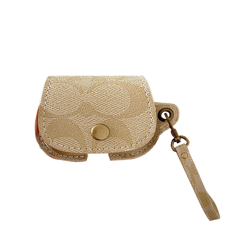 Leather Coach AirPods Pro Case Brown-CC231215 - Iphonecasehouse