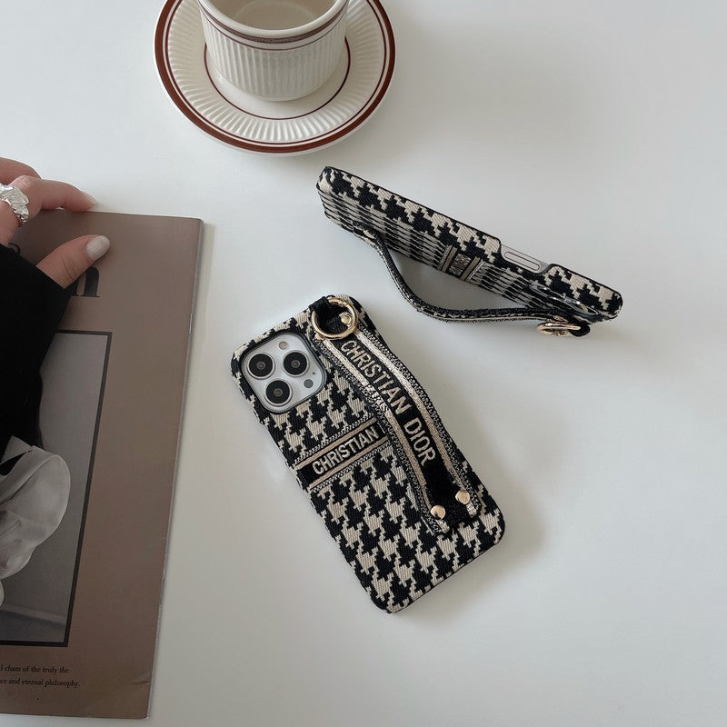 CD Houndstooth Wristband iPhone Case - Iphonecasehouse