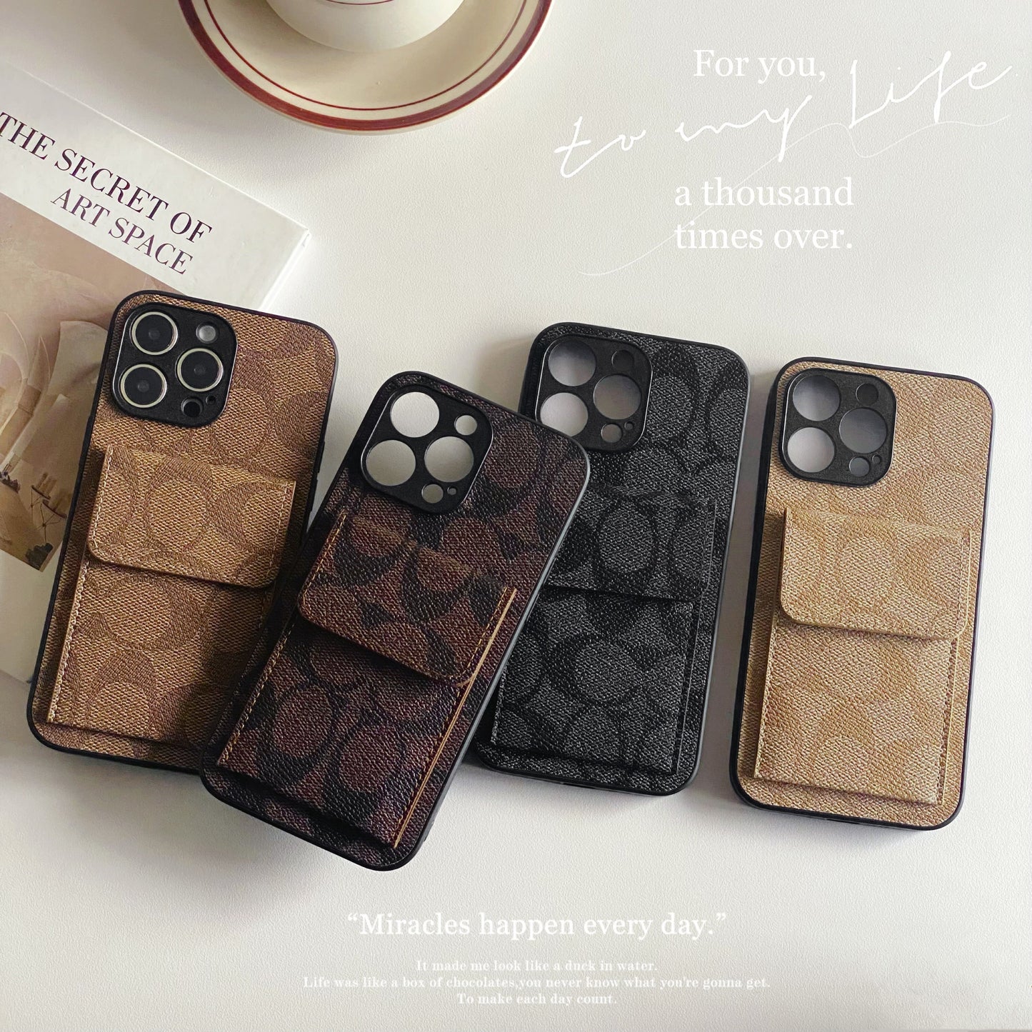 Coach iPhone Case With Wallet Black-HP240513 - Iphonecasehouse
