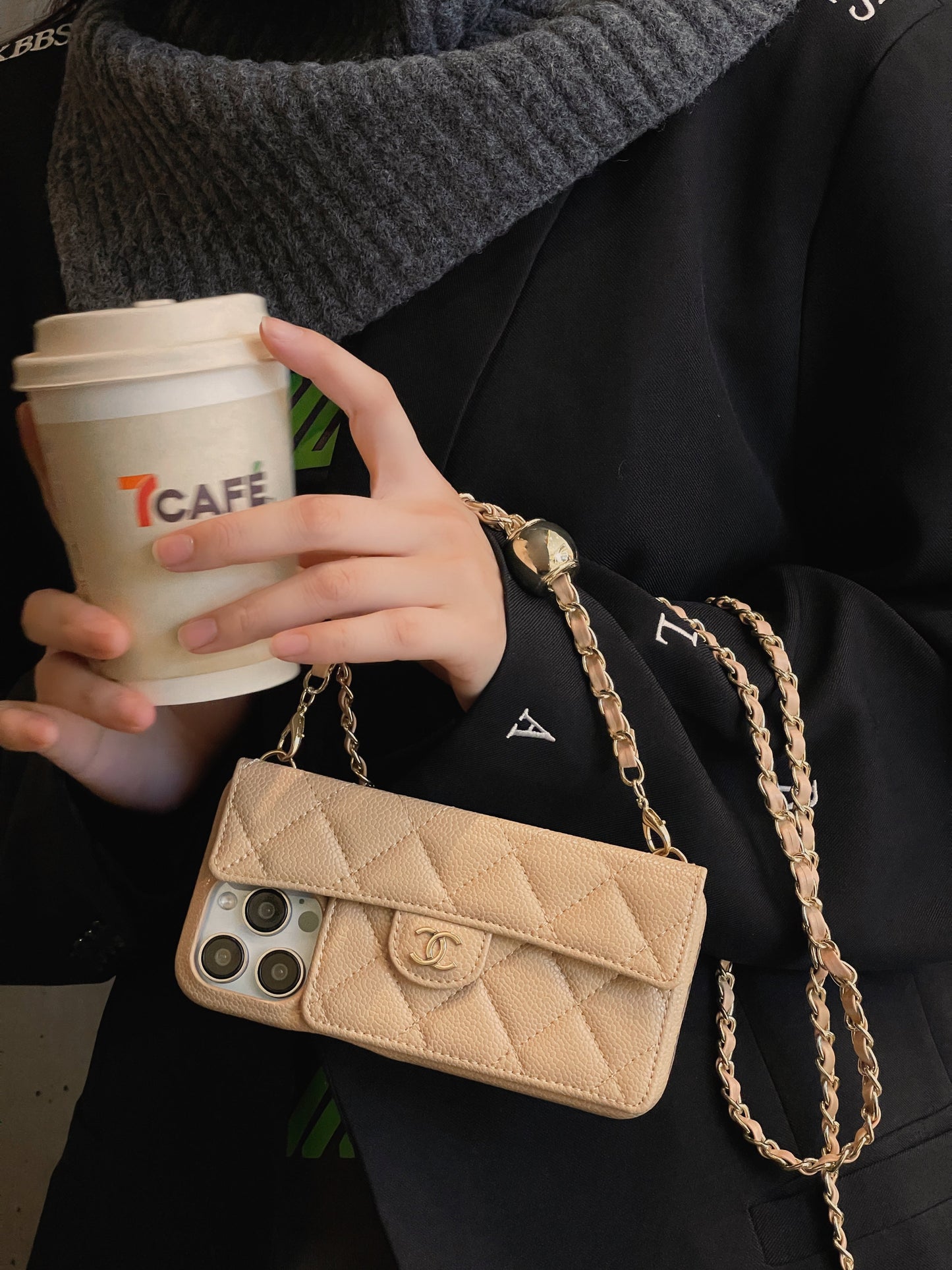 Luxury Wallet iPhone Case With Hand /Crossbody Chain - Iphonecasehouse