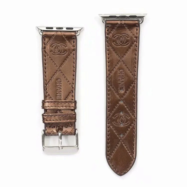 GLOSSY LEATHER APPLE WATCH BAND - Iphonecasehouse