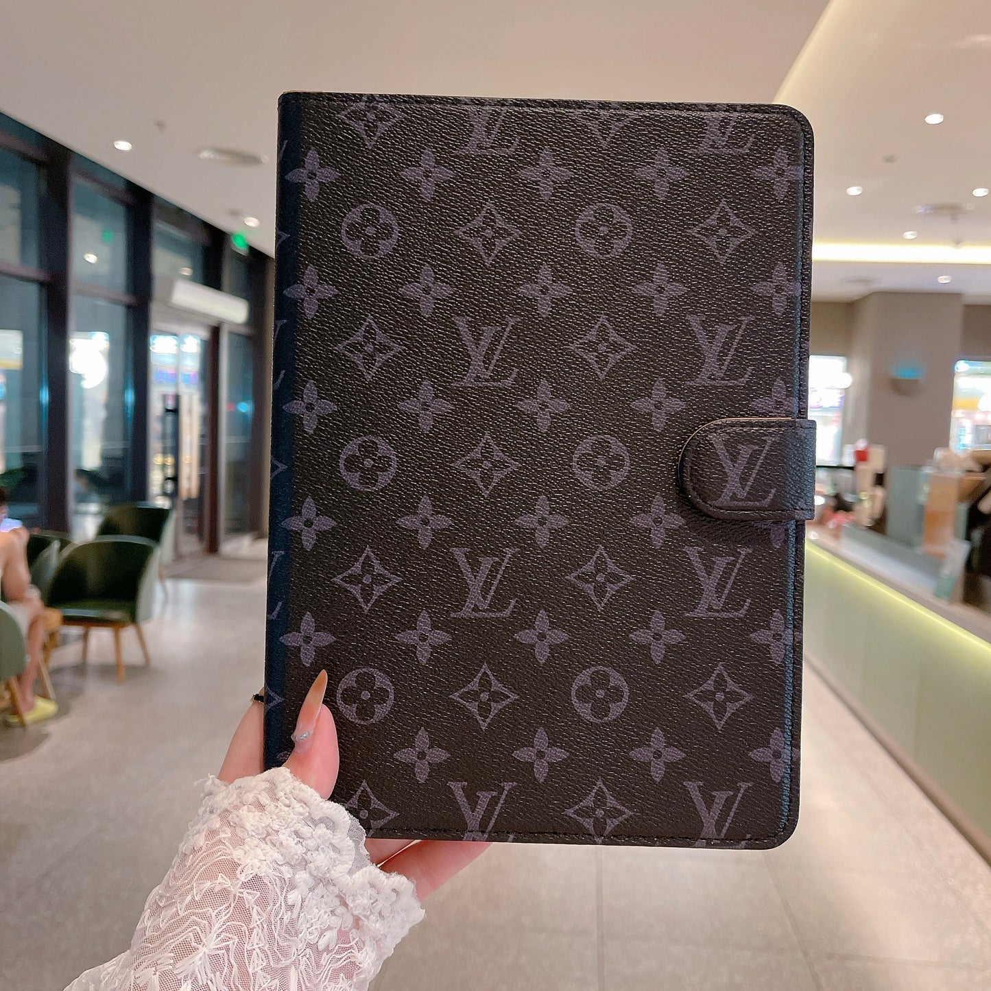 Elegant Monogram Canvas Flip Cover Apple iPad Protective Leather Case - Iphonecasehouse