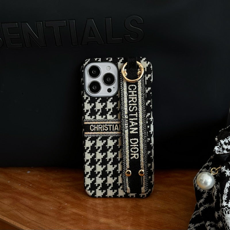 CD Houndstooth Wristband iPhone Case - Iphonecasehouse
