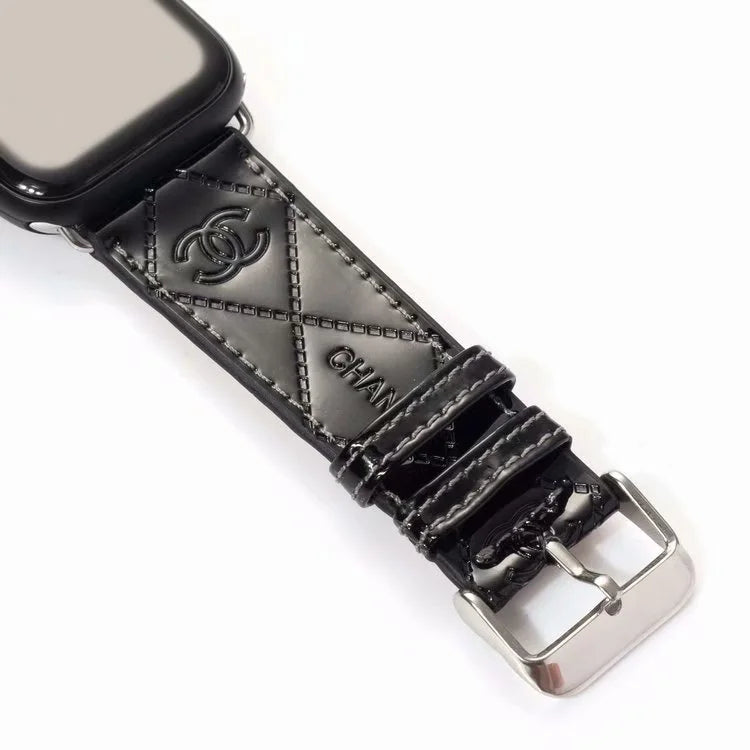 GLOSSY LEATHER APPLE WATCH BAND - Iphonecasehouse