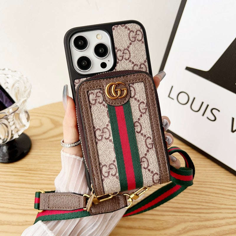 Lou GG Card Holder Chain iPhone Case - Iphonecasehouse