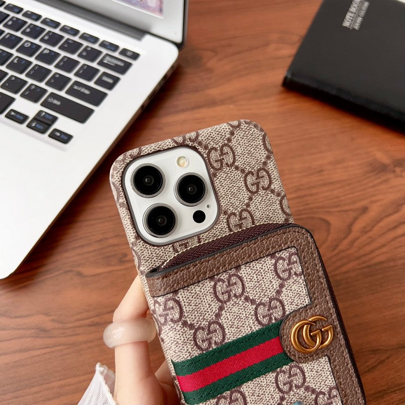 Lou GG Card Holder Chain iPhone Case - Iphonecasehouse