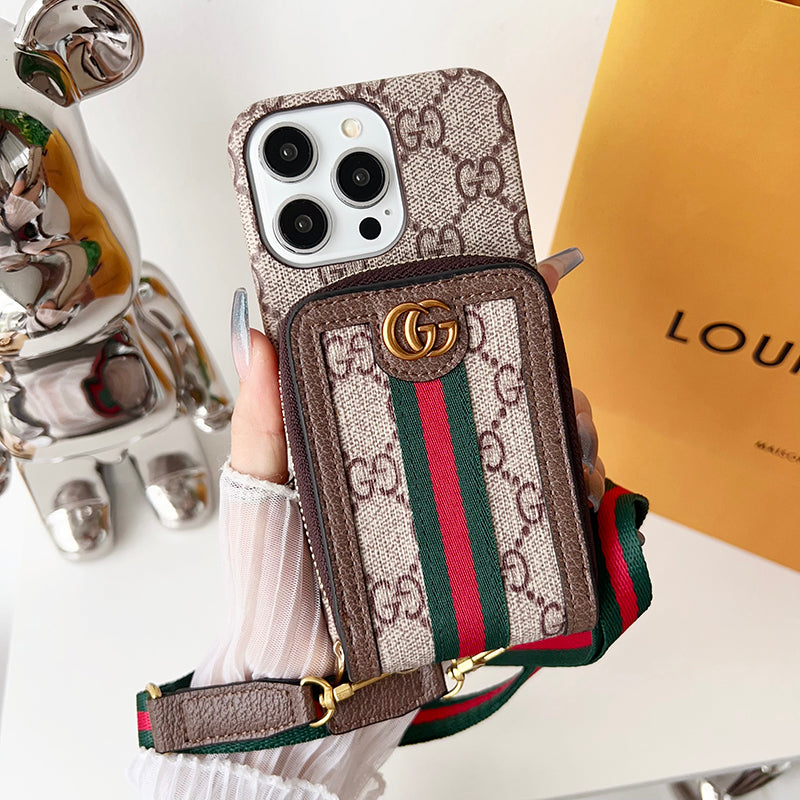 Lou GG Card Holder Chain iPhone Case - Iphonecasehouse
