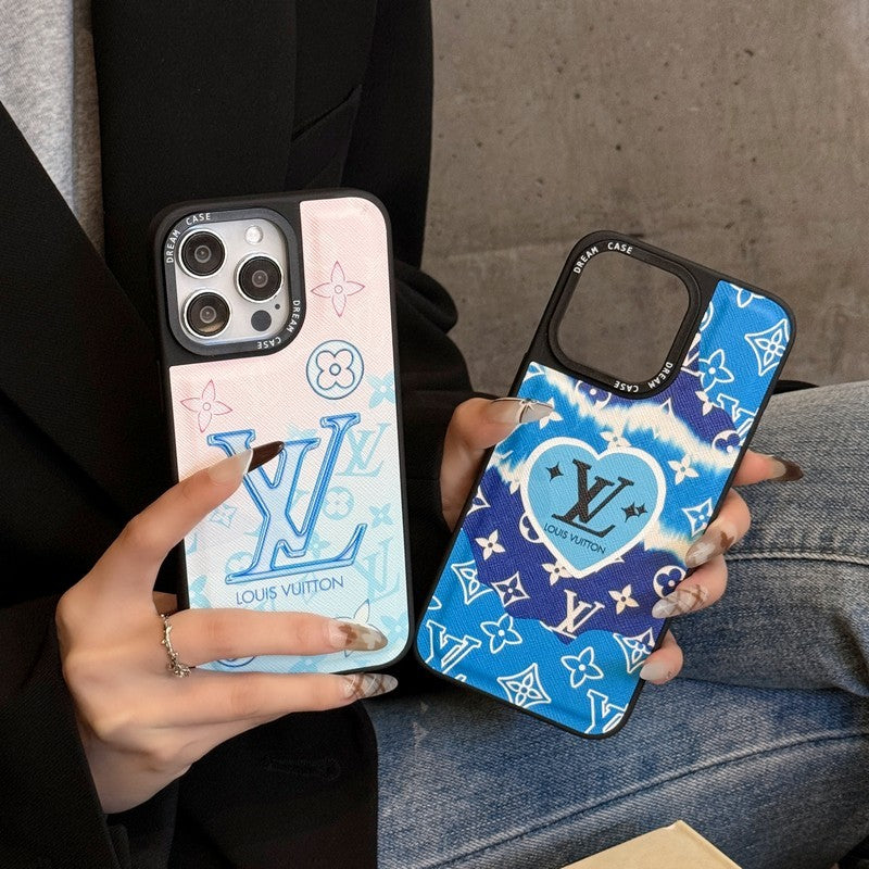 Lou Blue Leather iPhone Case - Iphonecasehouse