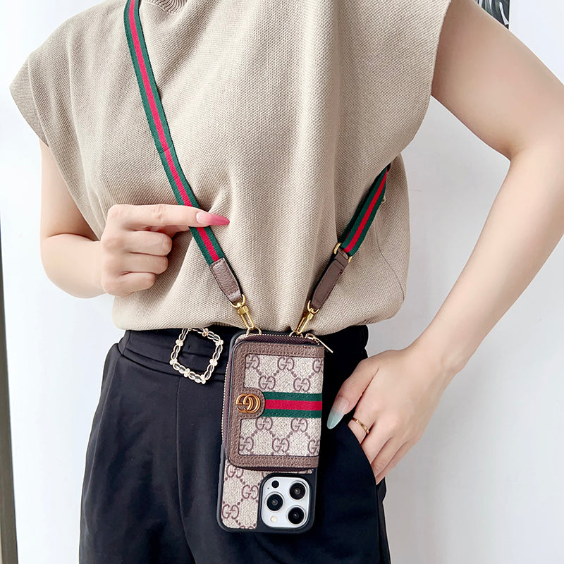 Lou GG Card Holder Chain iPhone Case - Iphonecasehouse