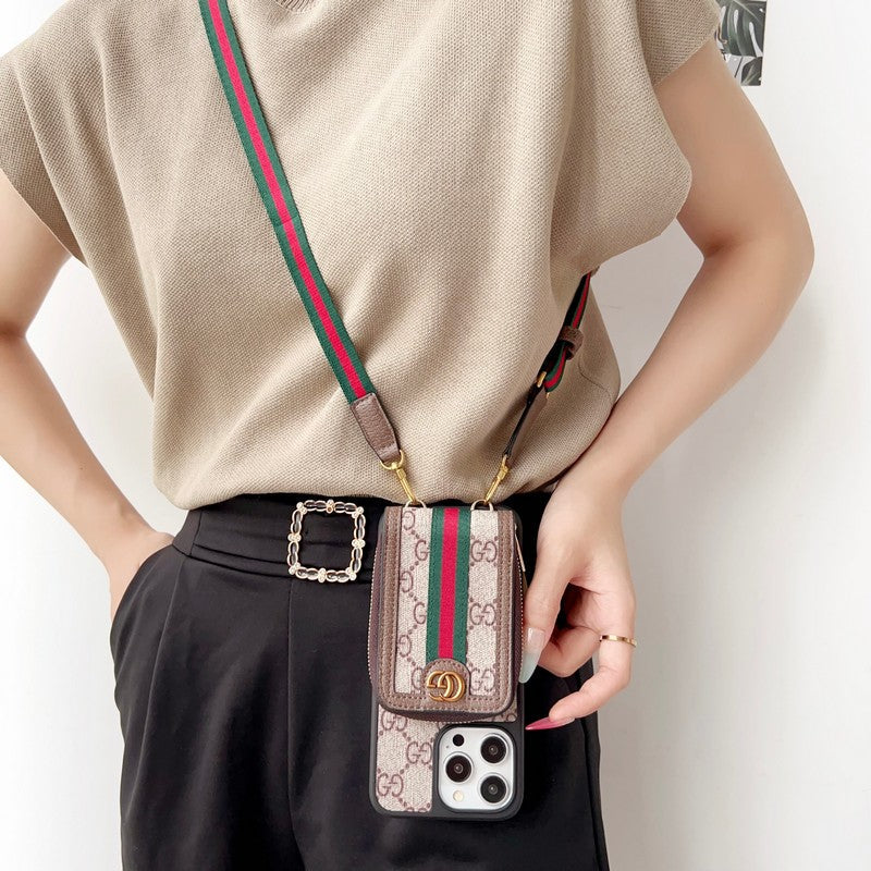 Lou GG Card Holder Chain iPhone Case - Iphonecasehouse
