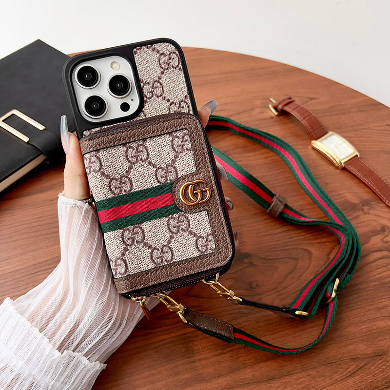 Lou GG Card Holder Chain iPhone Case - Iphonecasehouse