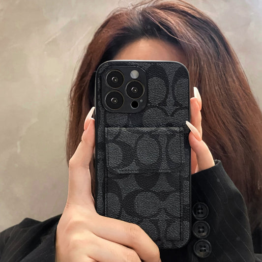Coach iPhone Case With Wallet Black-HP240513 - Iphonecasehouse