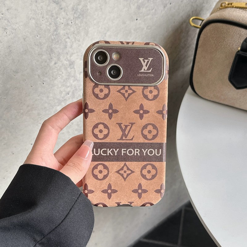 Lou Brown & Black Classic Leather iPhone Case - Iphonecasehouse
