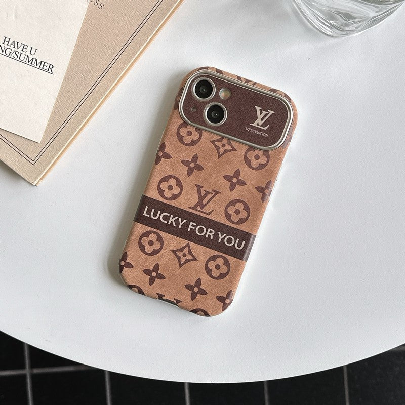 Lou Brown & Black Classic Leather iPhone Case - Iphonecasehouse