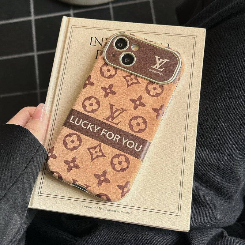 Lou Brown & Black Classic Leather iPhone Case - Iphonecasehouse