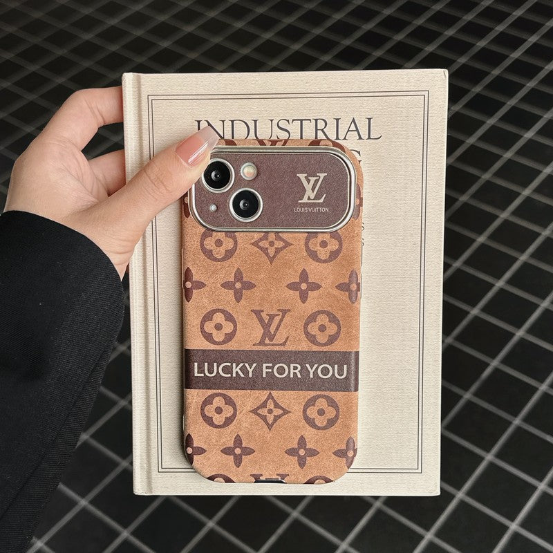 Lou Brown & Black Classic Leather iPhone Case - Iphonecasehouse