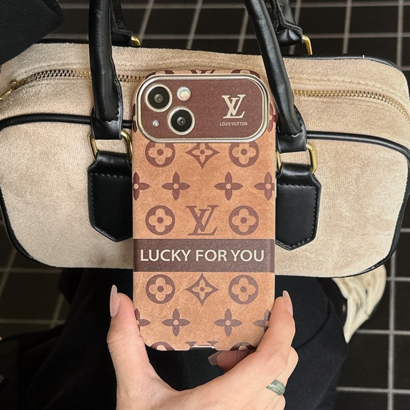 Lou Brown & Black Classic Leather iPhone Case - Iphonecasehouse