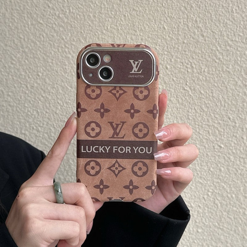 Lou Brown & Black Classic Leather iPhone Case - Iphonecasehouse