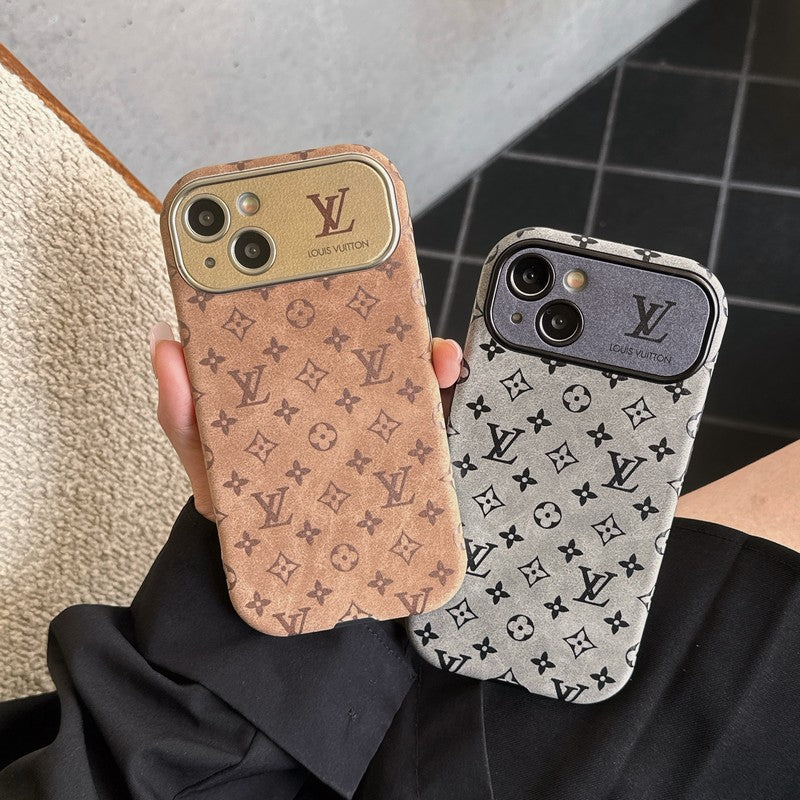 Lou Brown & Black Classic Leather iPhone Case - Iphonecasehouse