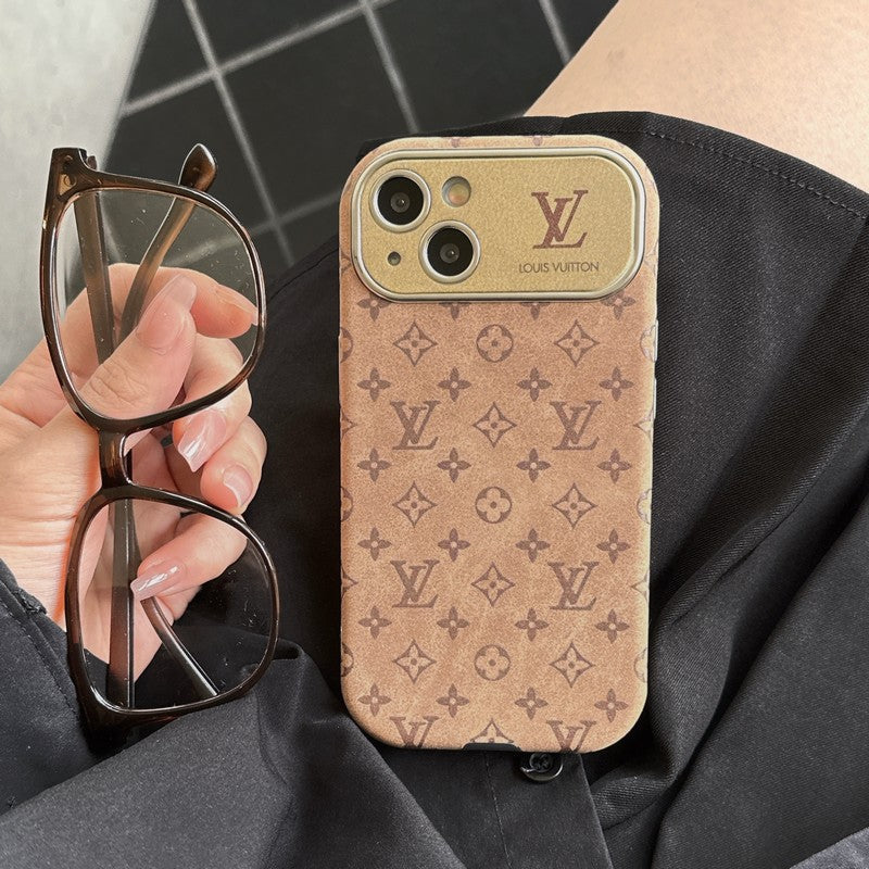 Lou Brown & Black Classic Leather iPhone Case - Iphonecasehouse