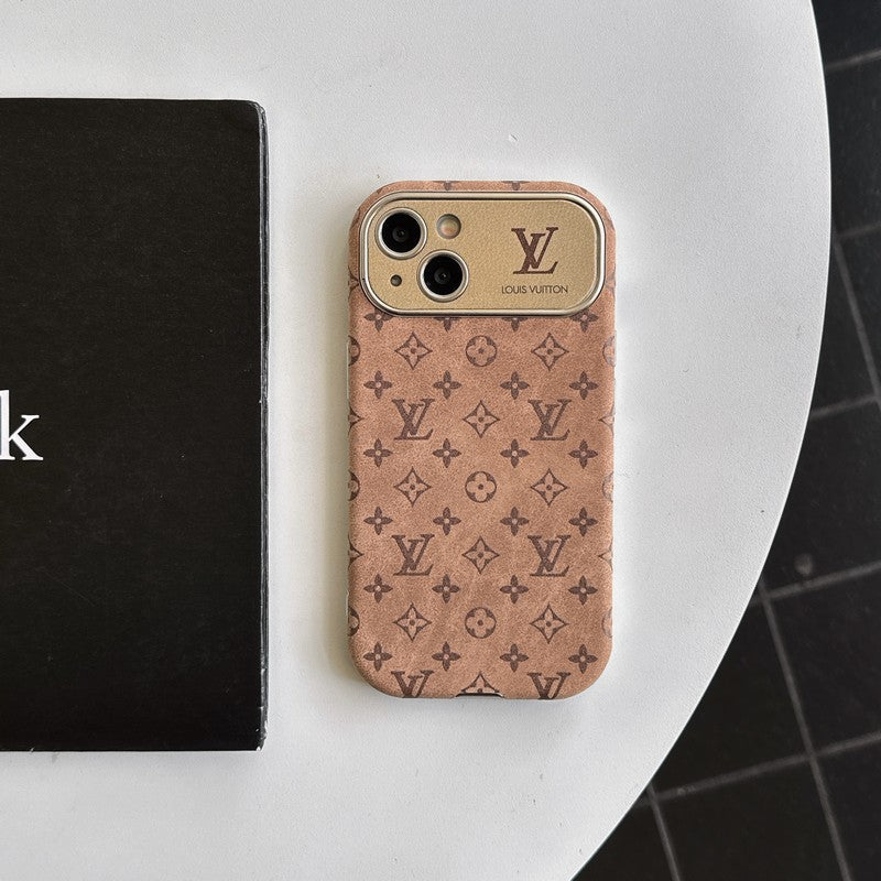 Lou Brown & Black Classic Leather iPhone Case - Iphonecasehouse
