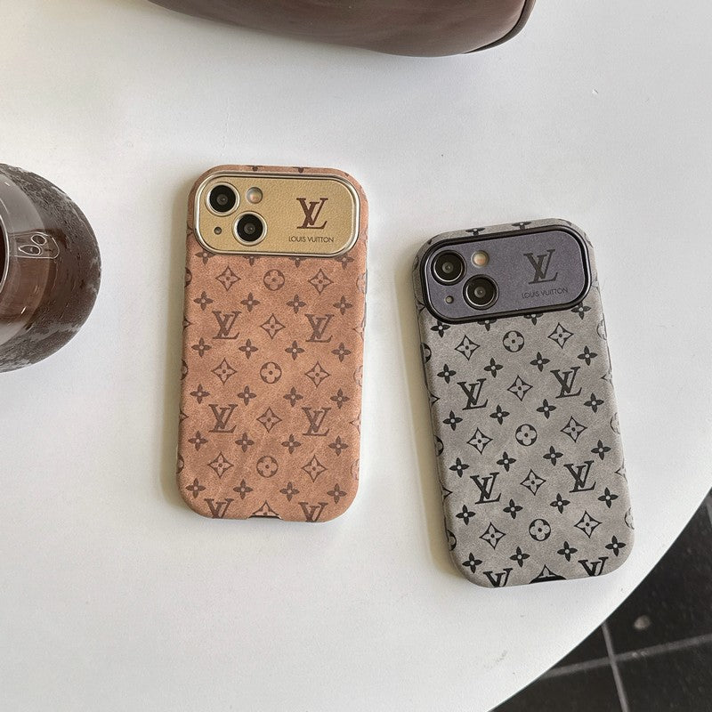 Lou Brown & Black Classic Leather iPhone Case - Iphonecasehouse